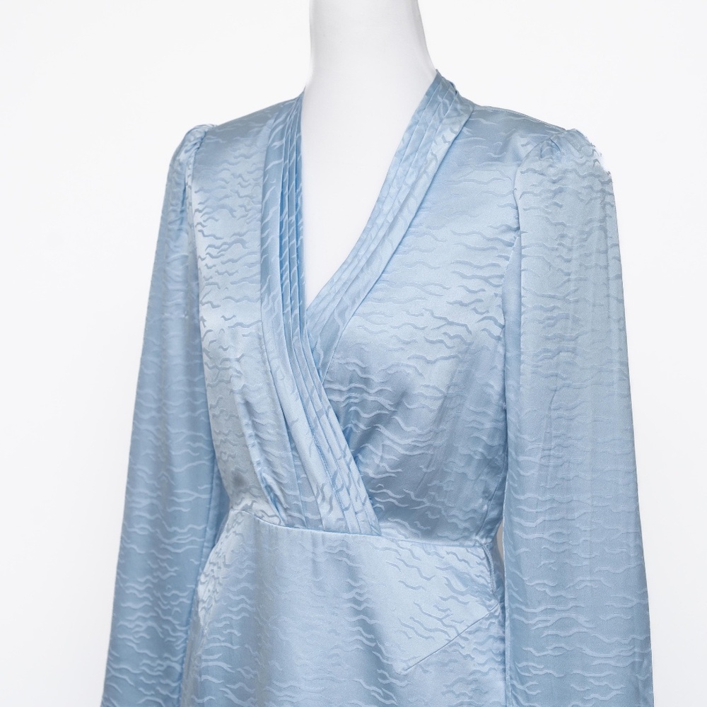 Saloni - Silk‎ Jacquard Surplice Mini Dress - Picture 9 of 11